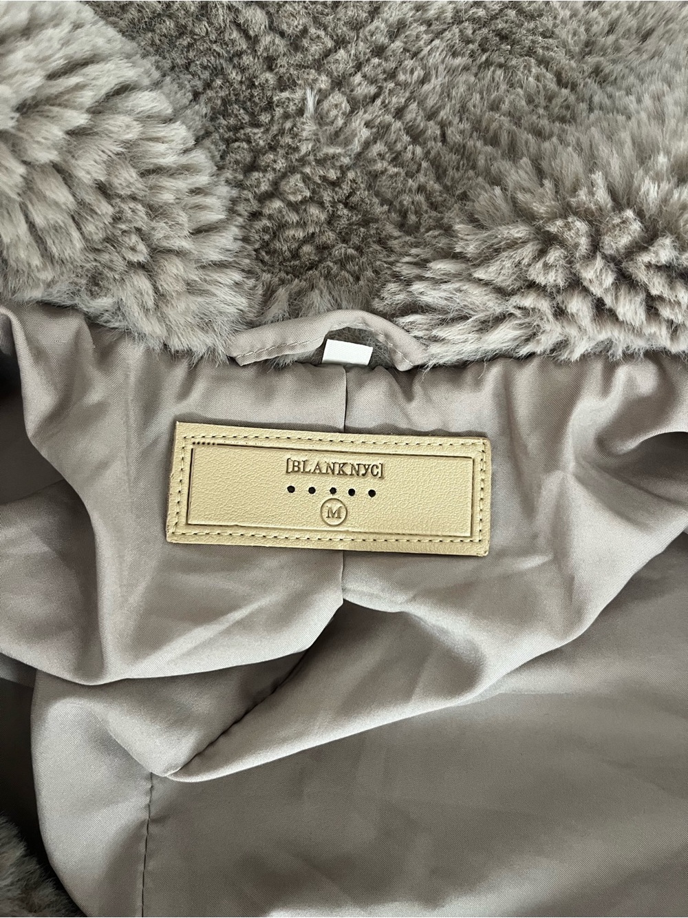 Blank NYC Taupe Faux Fur Cropped Jacket - Picture 2 of 3